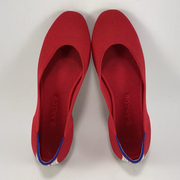 Rothy’s The Flats Round Toe Ballet Flat Shoes Women's Size 6.5 Scooter Red - Picture 5 of 9